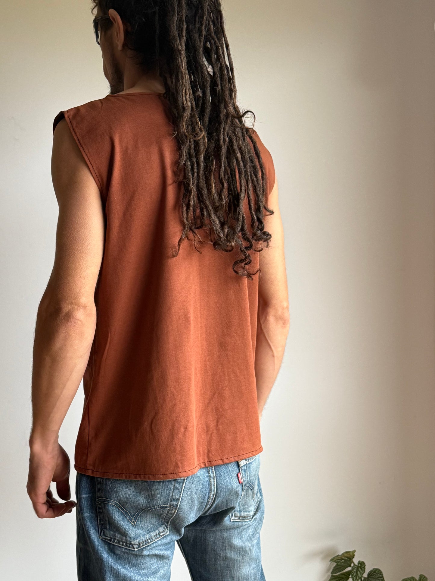 Men Sleeveless Shirt | Dark Orange |