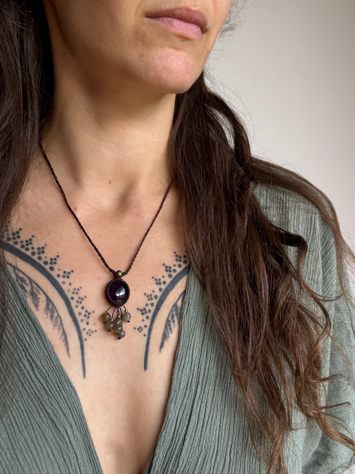 Amethyst & Labradorite Pendant | Inner Goddess Collection