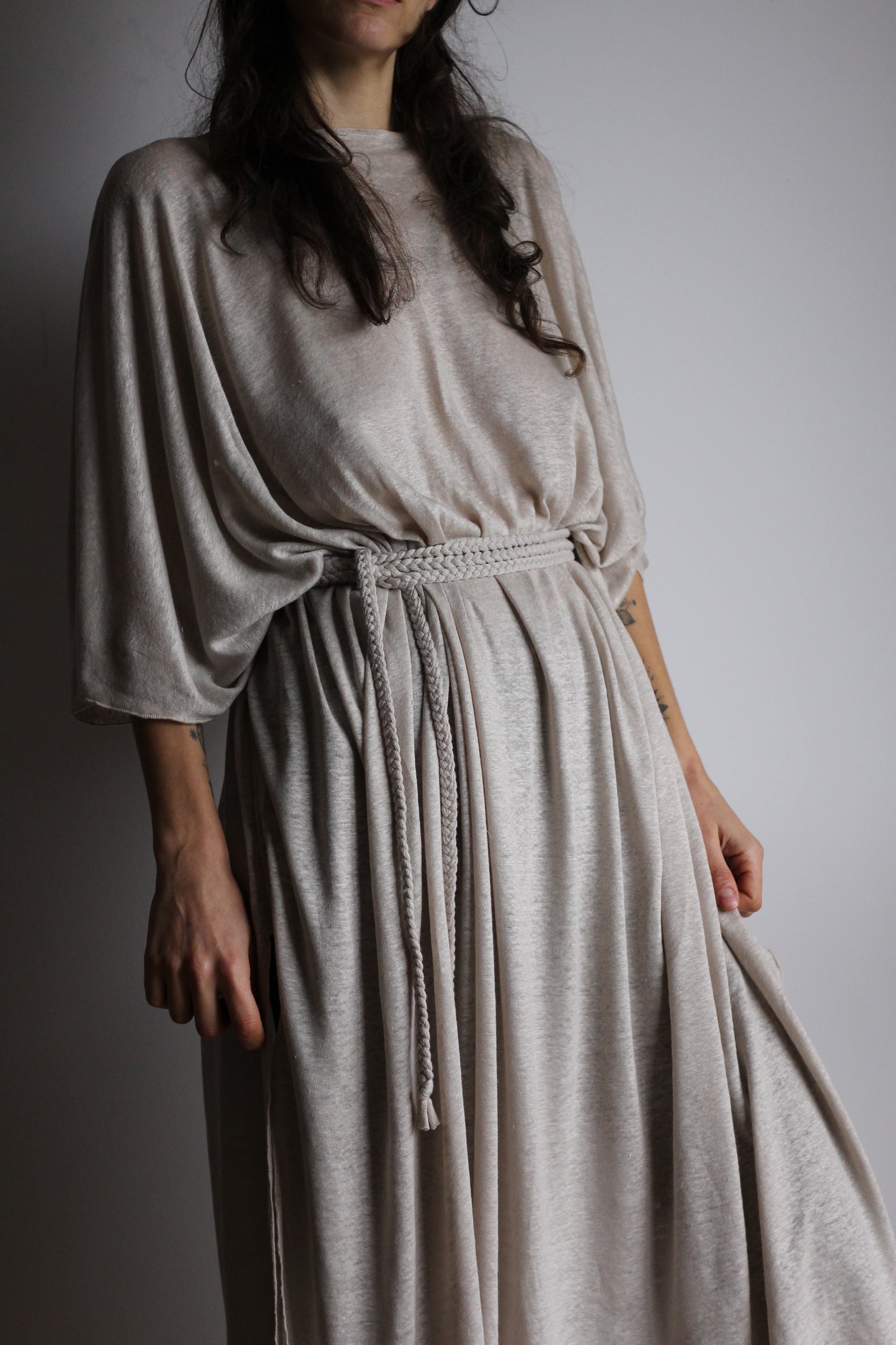 Long Kaftan Dress | White | One size