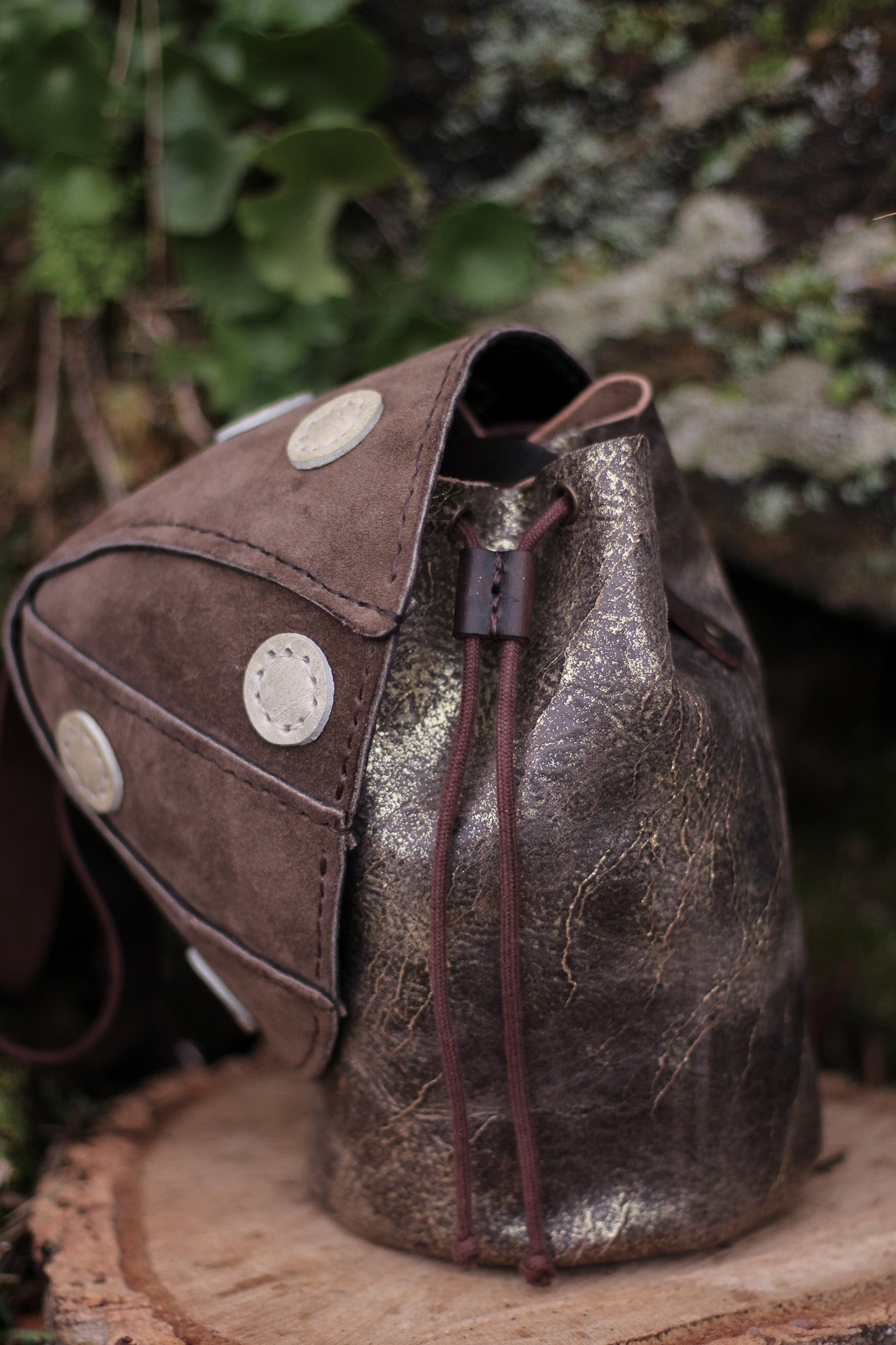 Mushie Bag | Brown & Gold