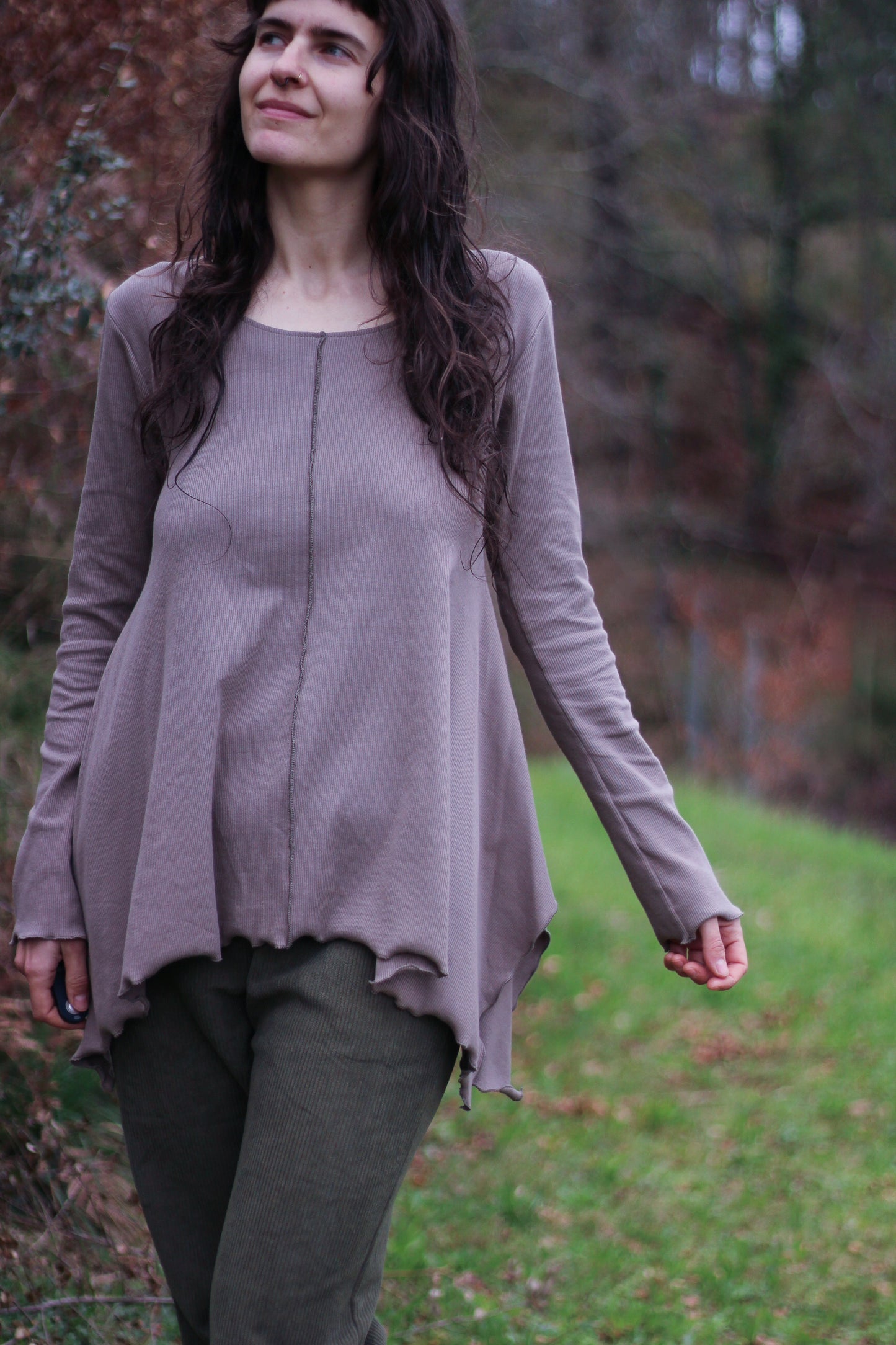 LILY long sleeve blouse | Taupe