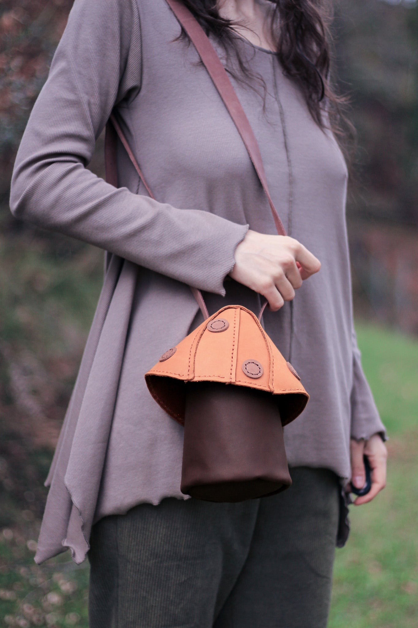 Mushie Bag | Brown & Orange