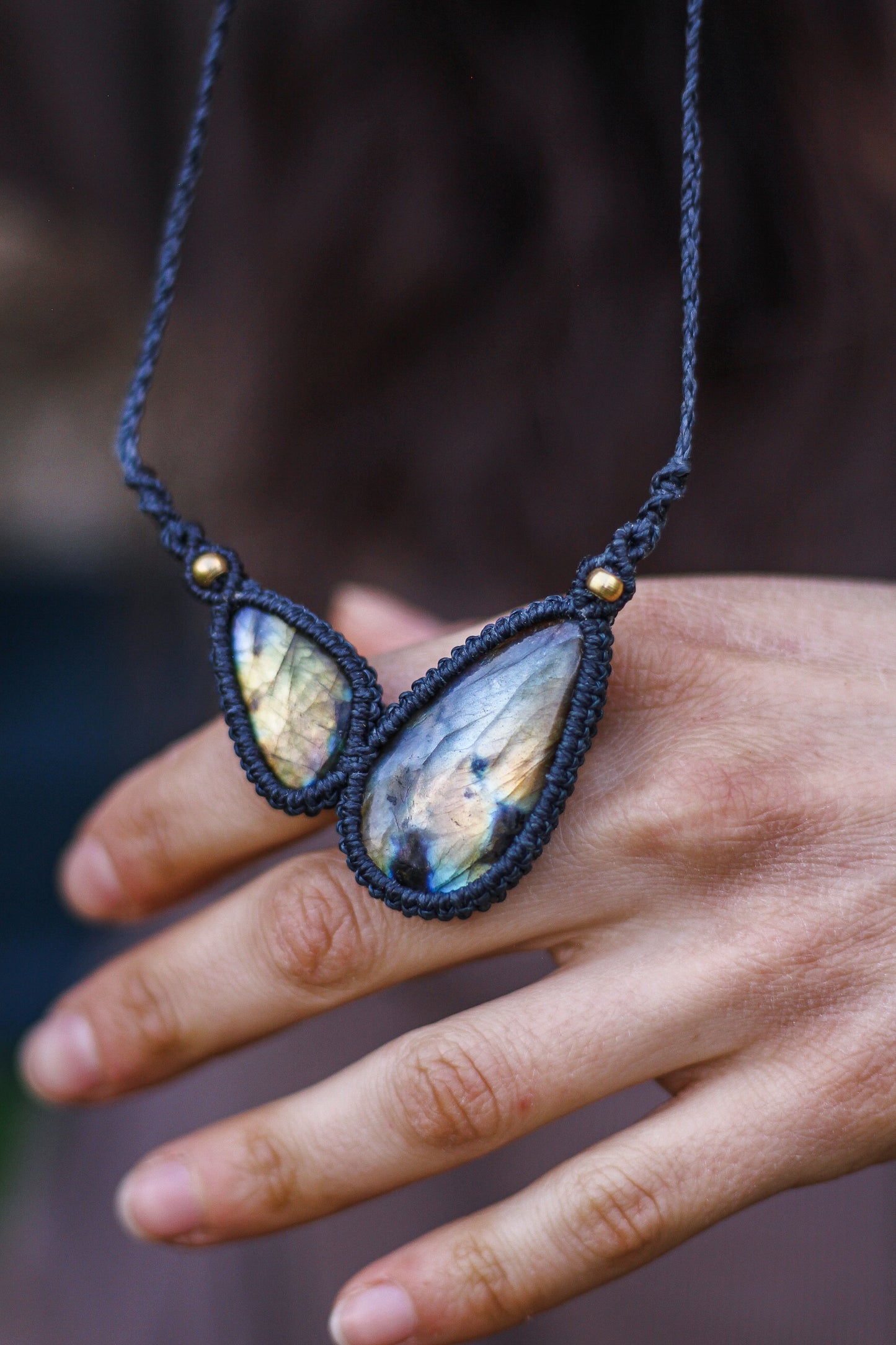 Assymetric necklace | Labradorite