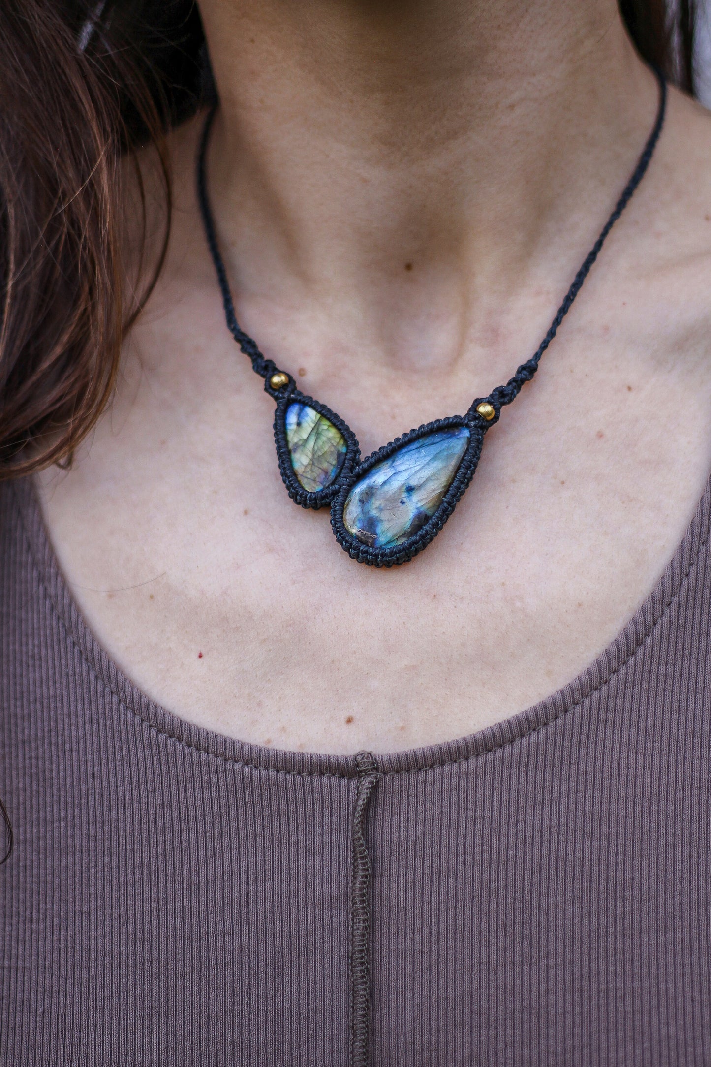 Assymetric necklace | Labradorite