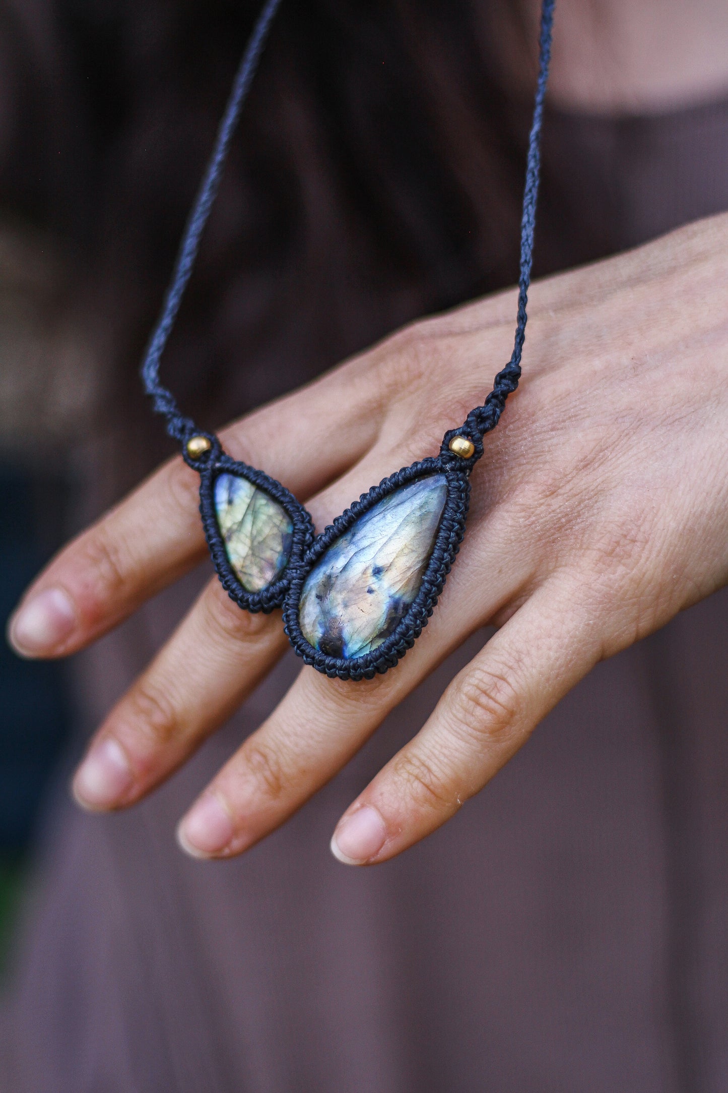 Assymetric necklace | Labradorite
