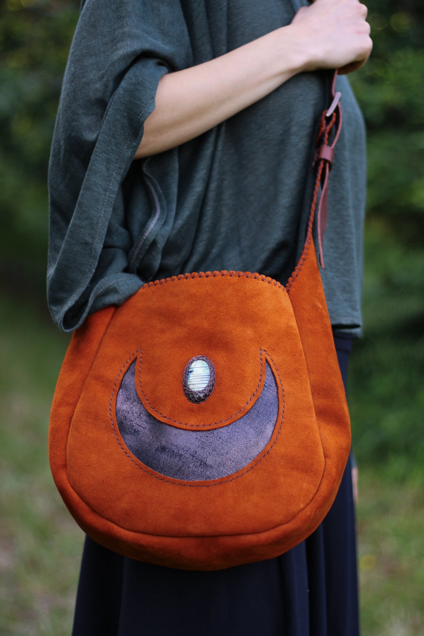 Big moon shoulder bag | Orange
