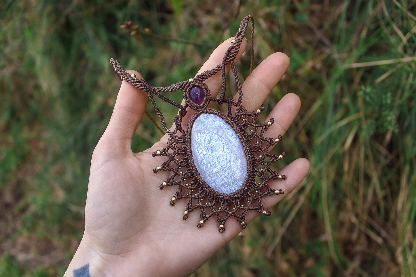 Mandala necklace | Amethyst & Moonstone