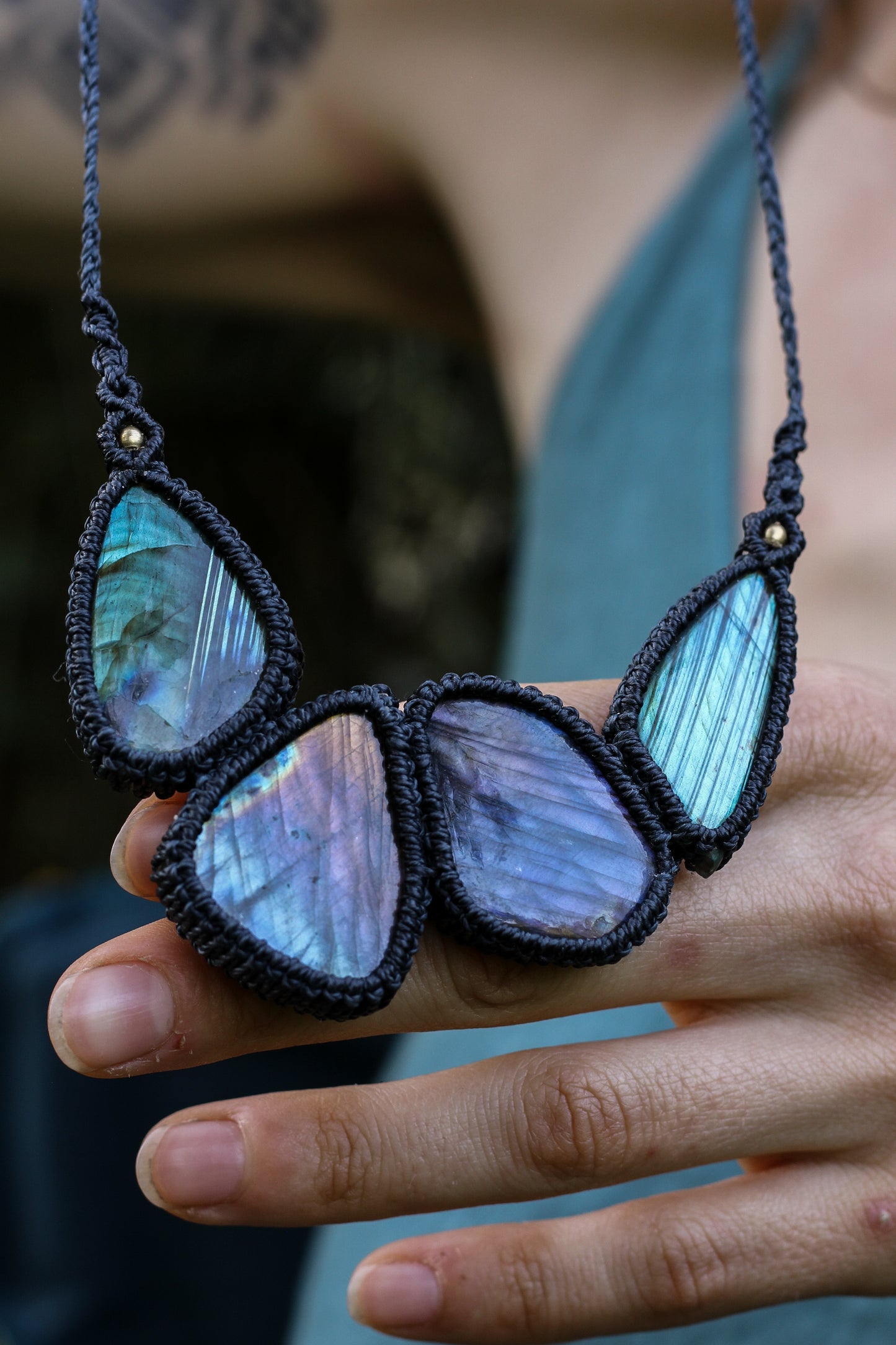Cosmic assymetric necklace | Labradorite