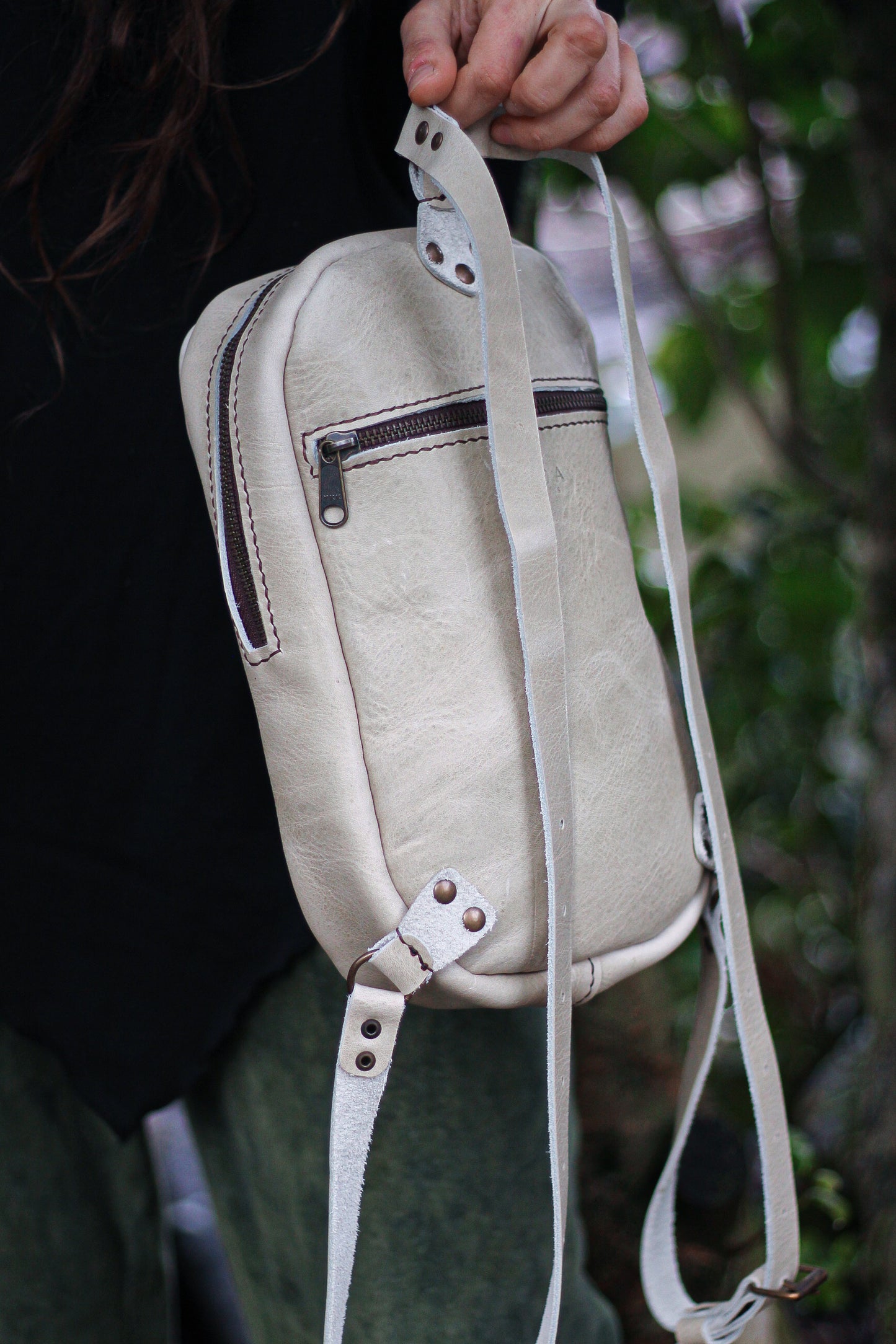 MOON BACKPACK | Tea Green & Beige