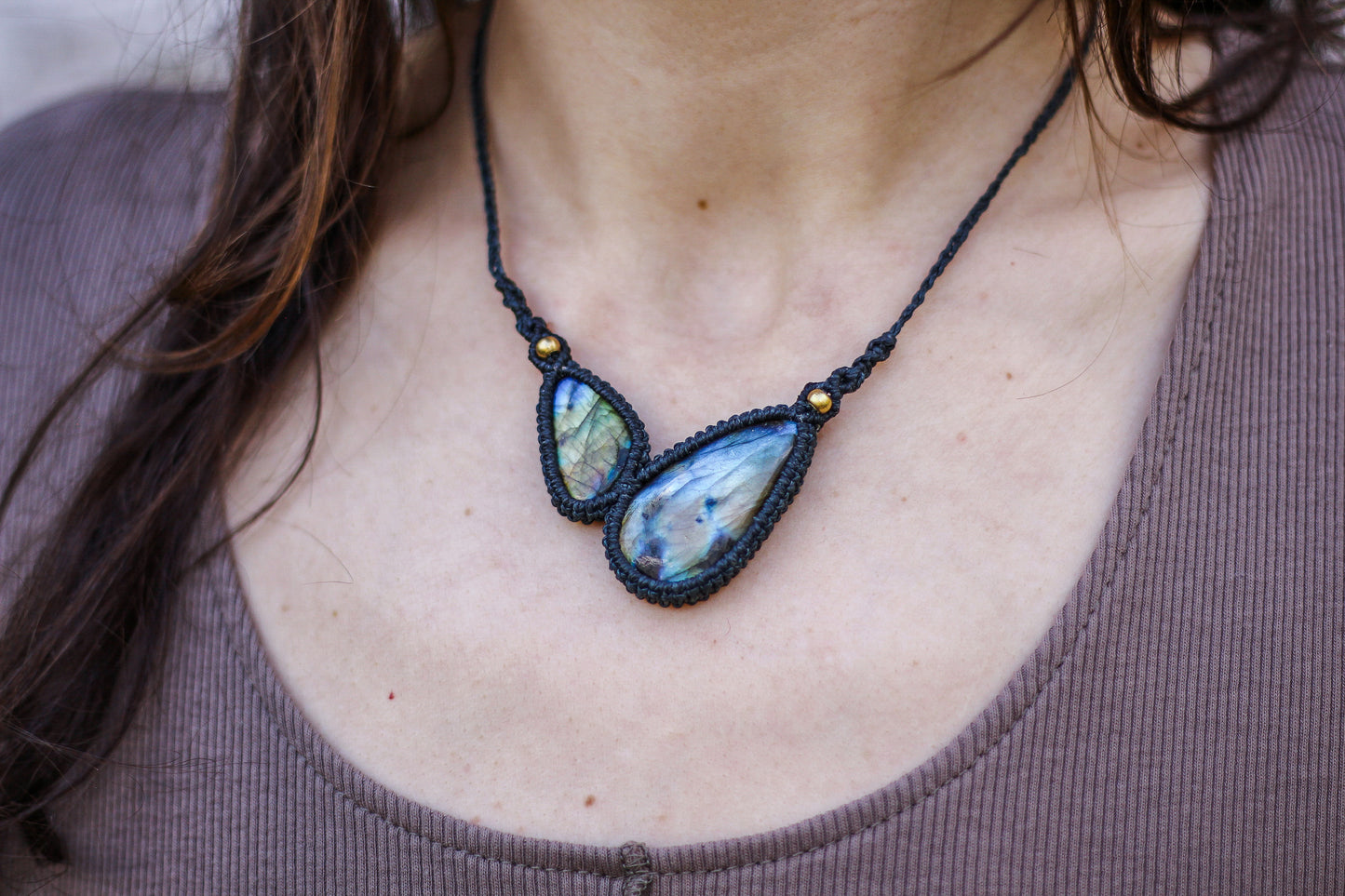 Assymetric necklace | Labradorite