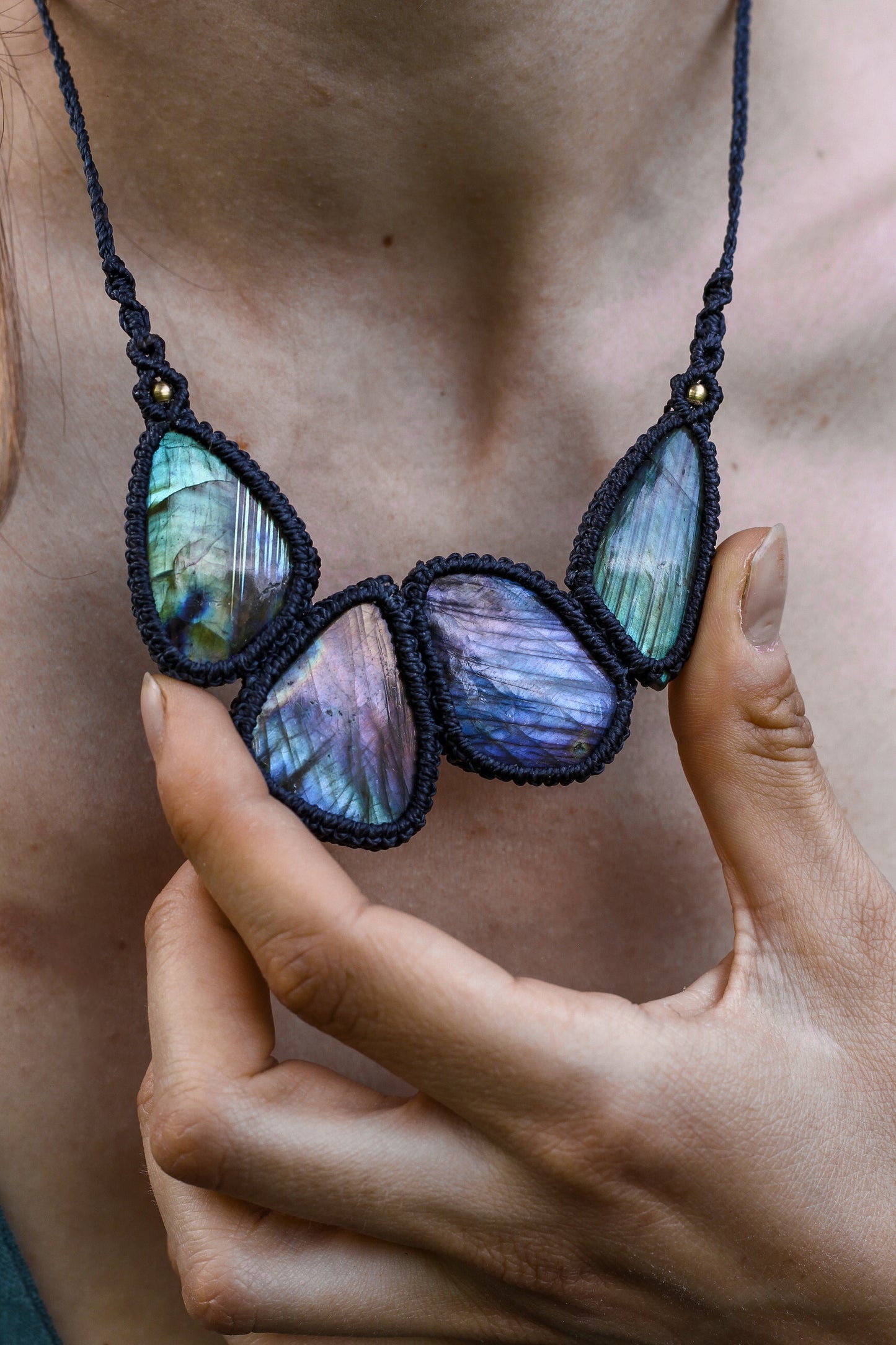 Cosmic assymetric necklace | Labradorite