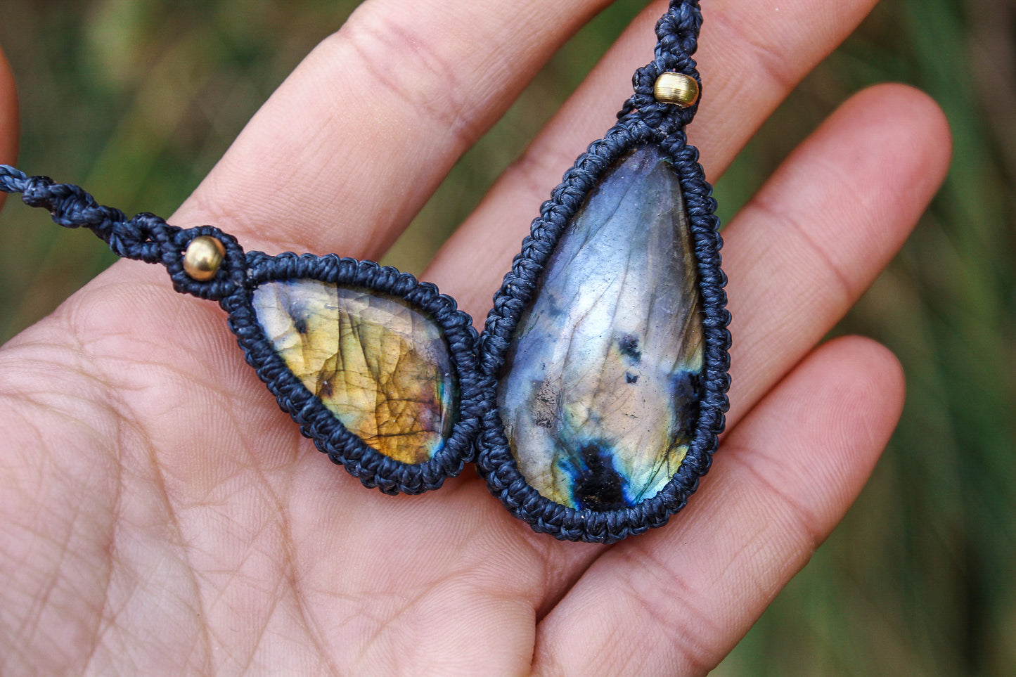 Assymetric necklace | Labradorite