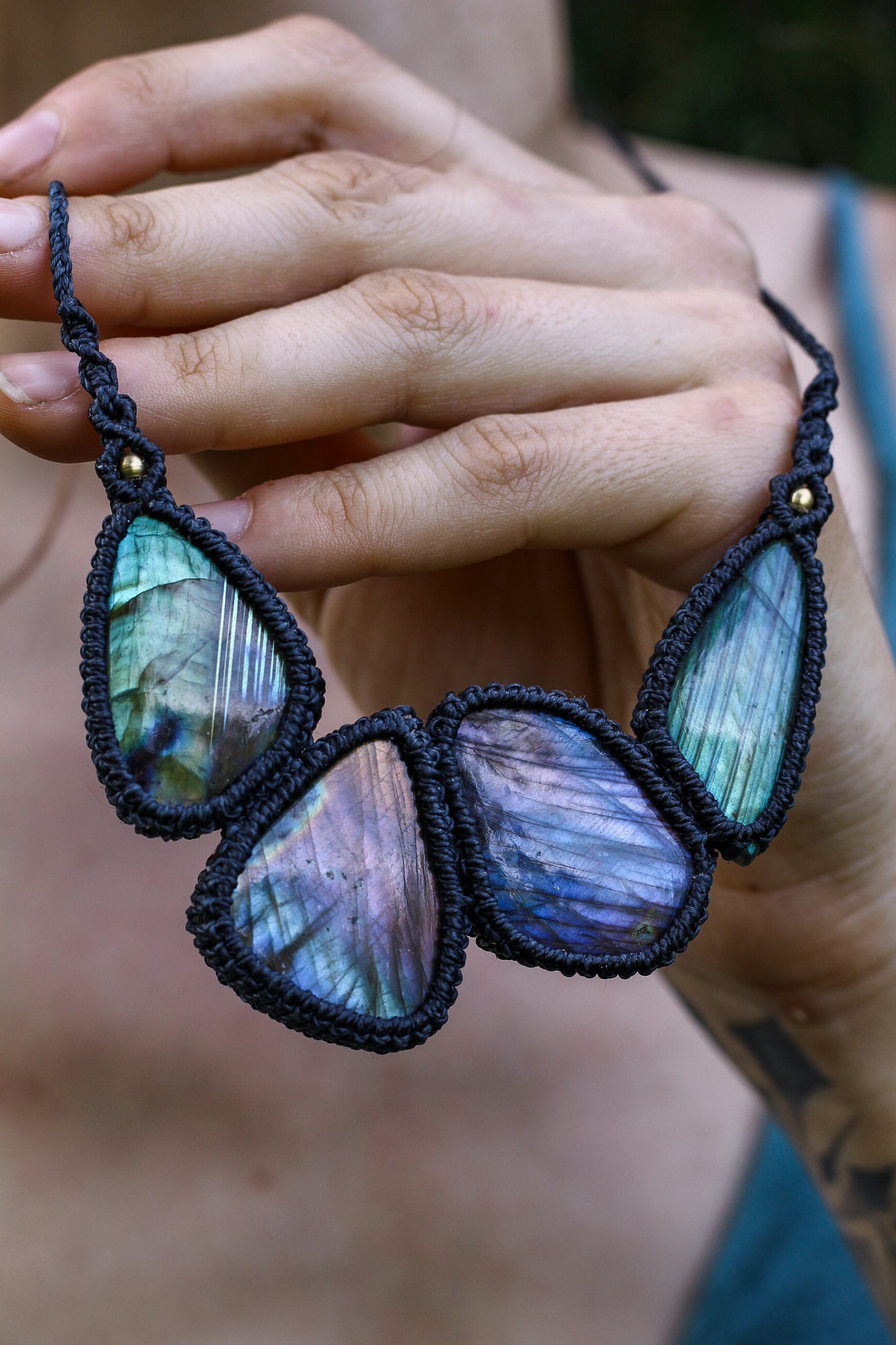 Cosmic assymetric necklace | Labradorite