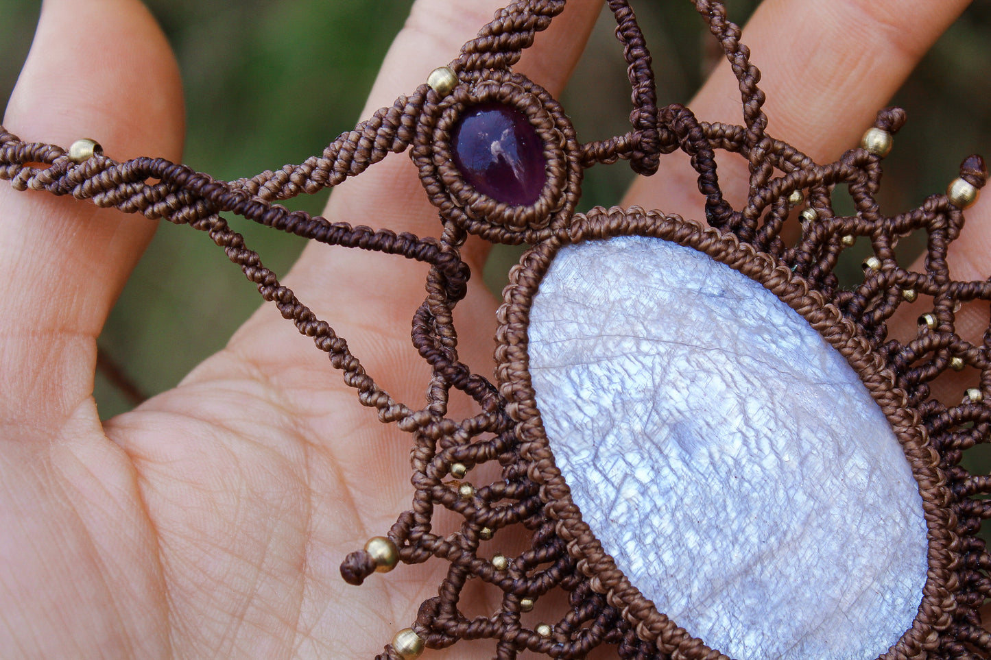 Mandala necklace | Amethyst & Moonstone