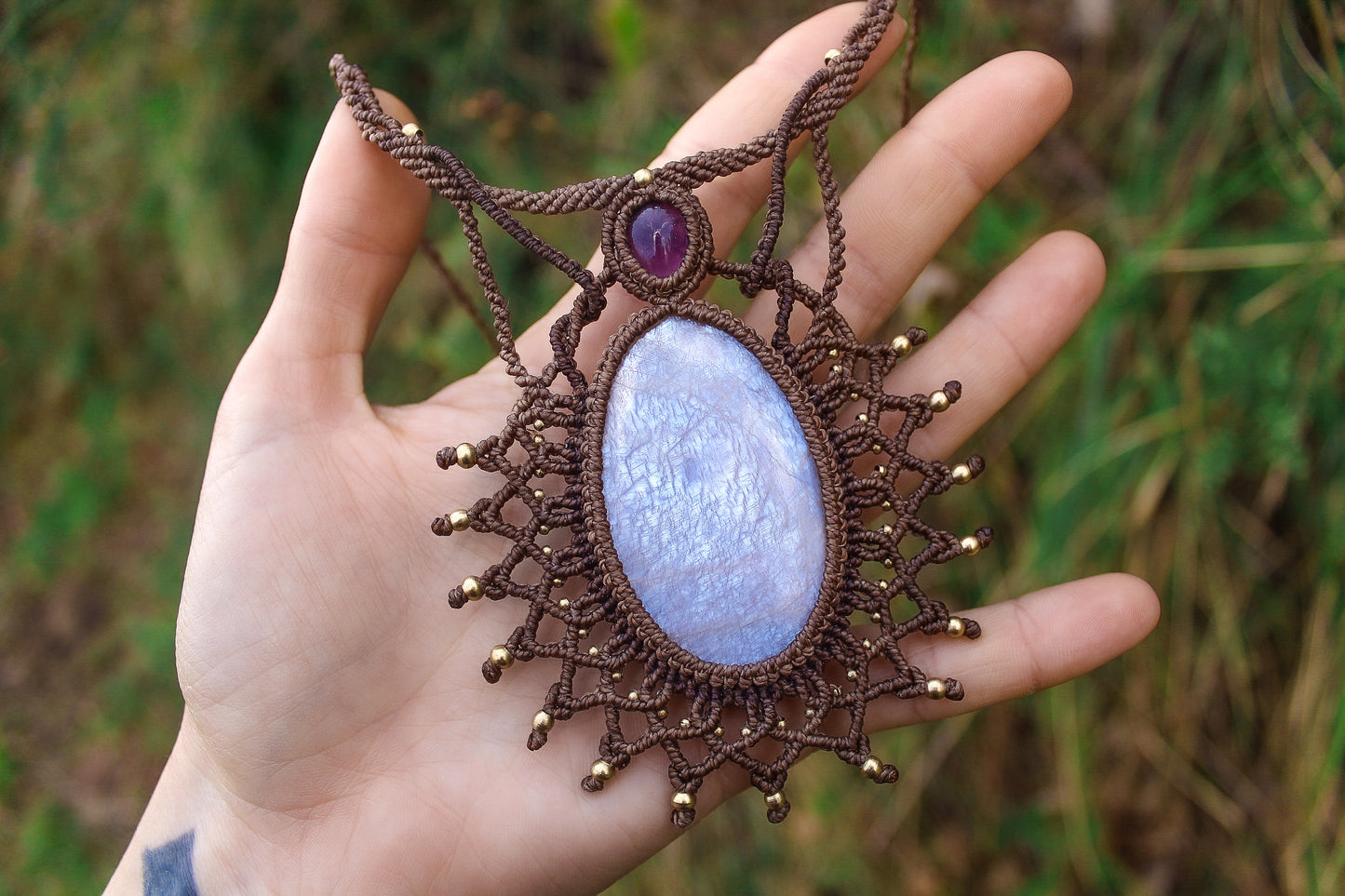 Mandala necklace | Amethyst & Moonstone