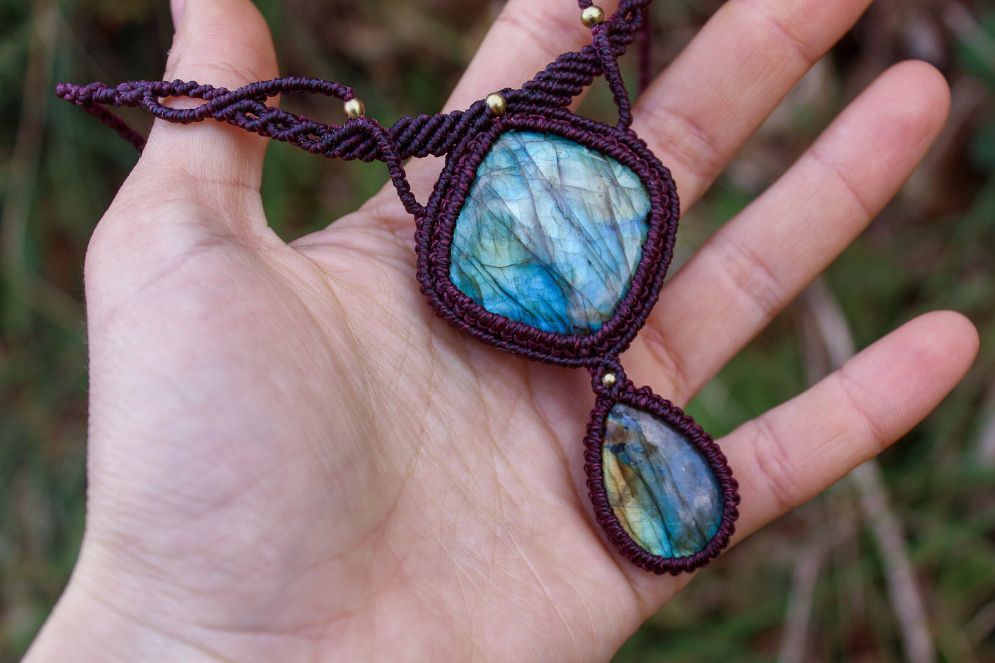 Macrame necklace | Labradorite