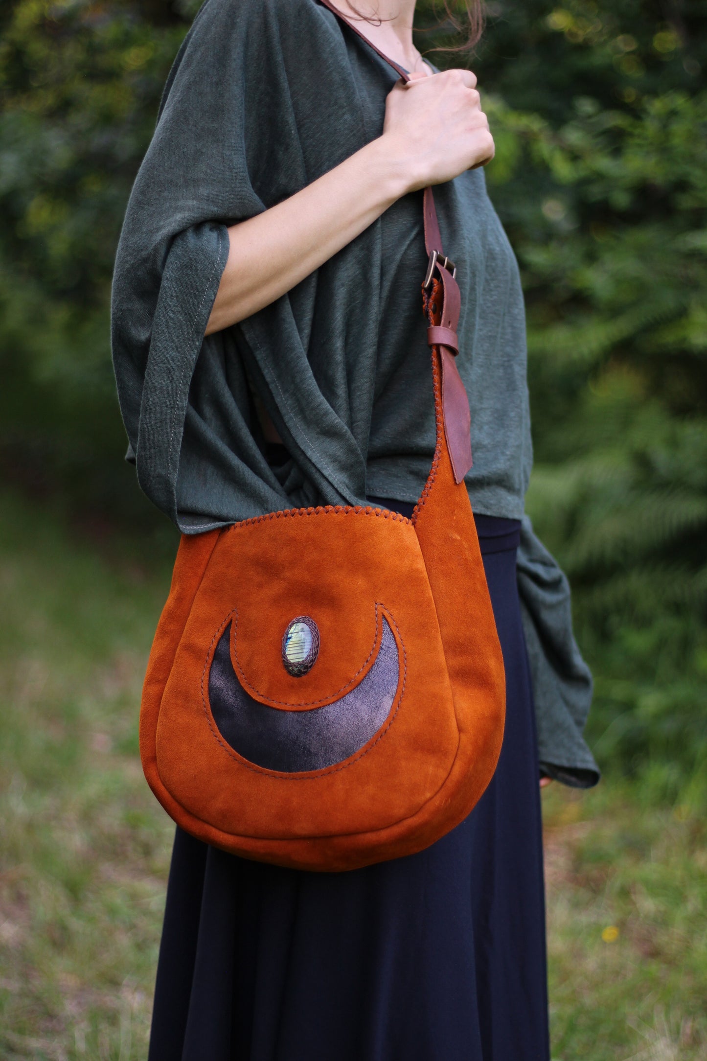 Big moon shoulder bag | Orange