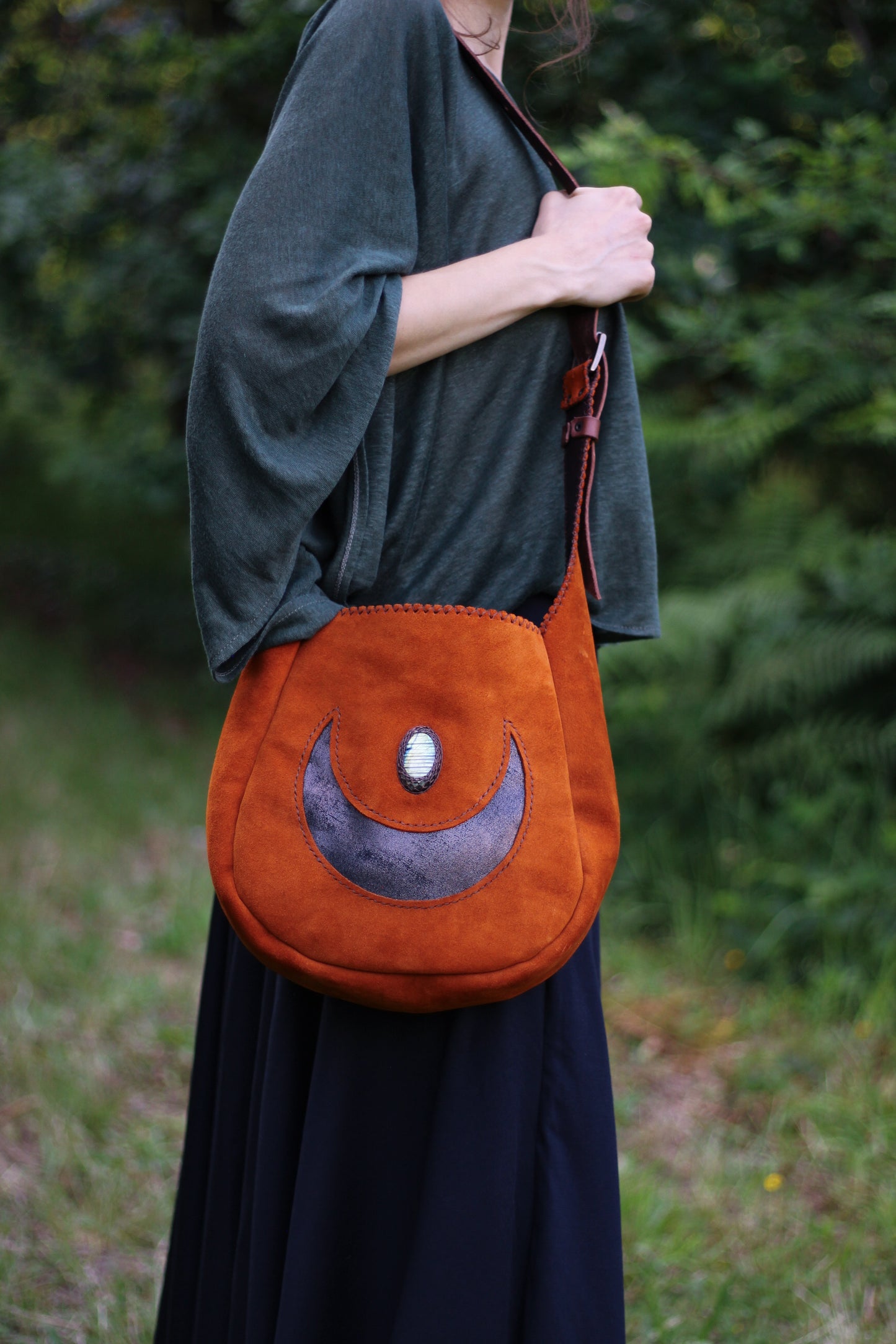 Big moon shoulder bag | Orange