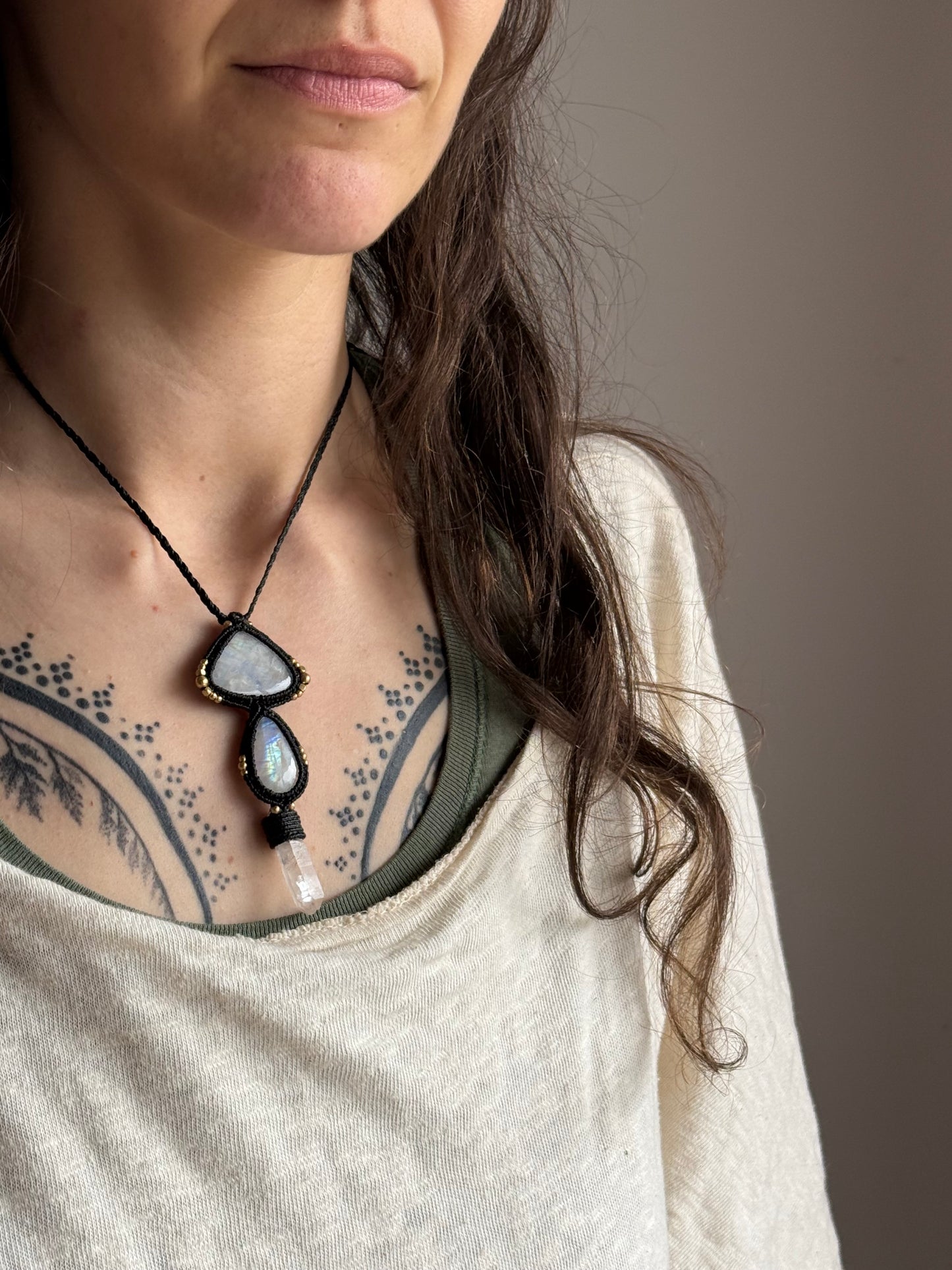 Moonstone & Quartz Pendant | Soul Collection