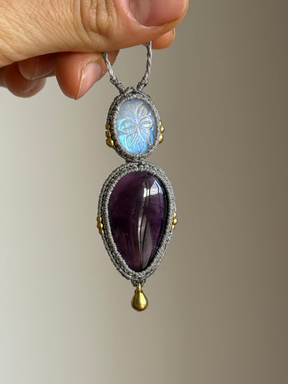 Moonstone & Amethyst Pendant | Soul Collection