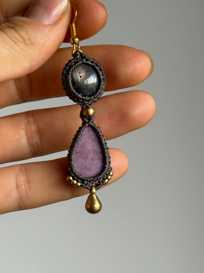 Star Ruby & Phosphosiderite Earrings | Inner Goddess Collection