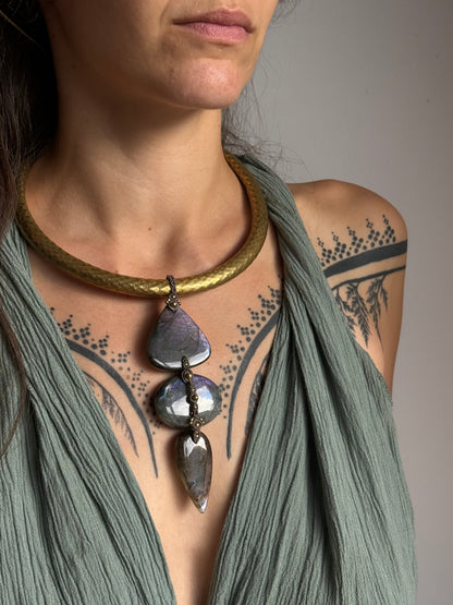 Purple Labradorite Statement Necklace | Inner Goddess Collection