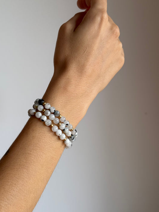 Sekhmet Bracelet | Protection | Moonstone w/ Turmaline