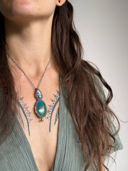 Moonstone & Chrysocola Pendant | Inner Goddess Collection
