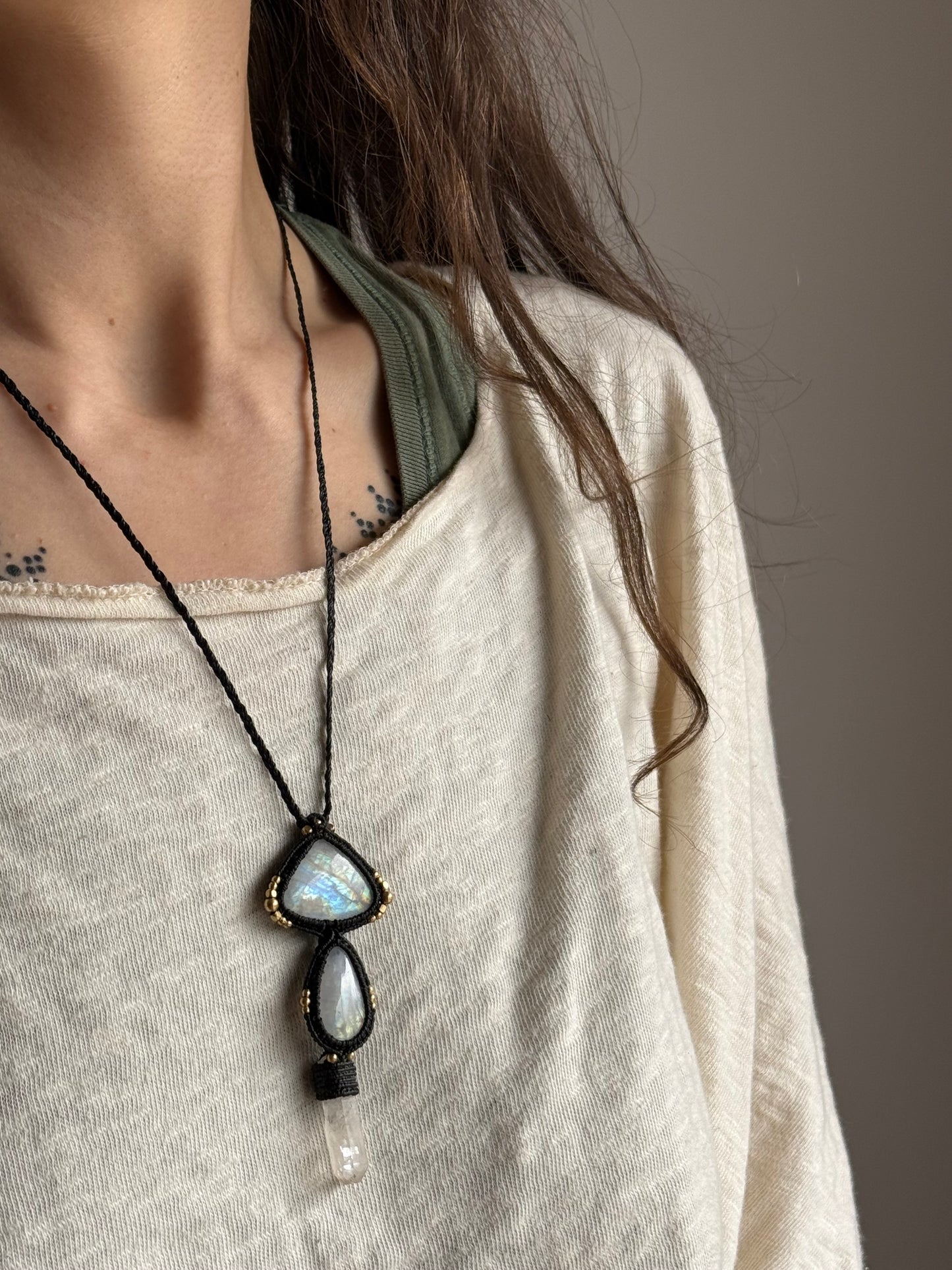 Moonstone & Quartz Pendant | Soul Collection