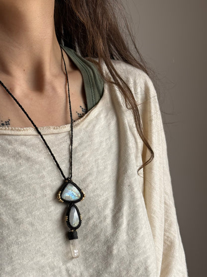Moonstone & Quartz Pendant | Soul Collection