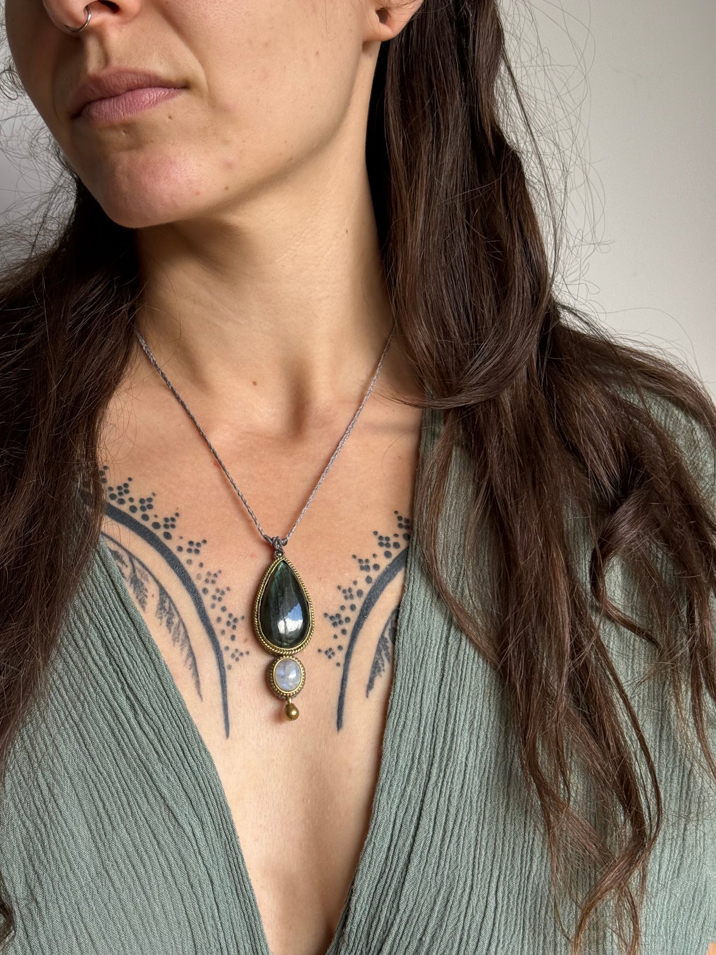Labradorite & Moonstone Pendant | Inner Goddess Collection