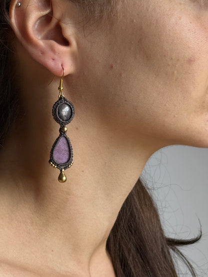Star Ruby & Phosphosiderite Earrings | Inner Goddess Collection