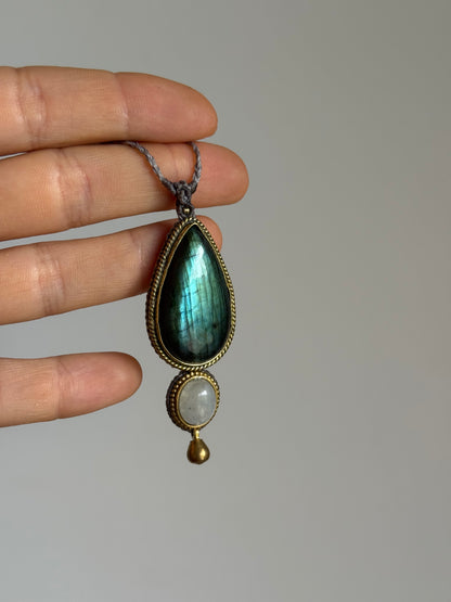 Labradorite & Moonstone Pendant | Inner Goddess Collection