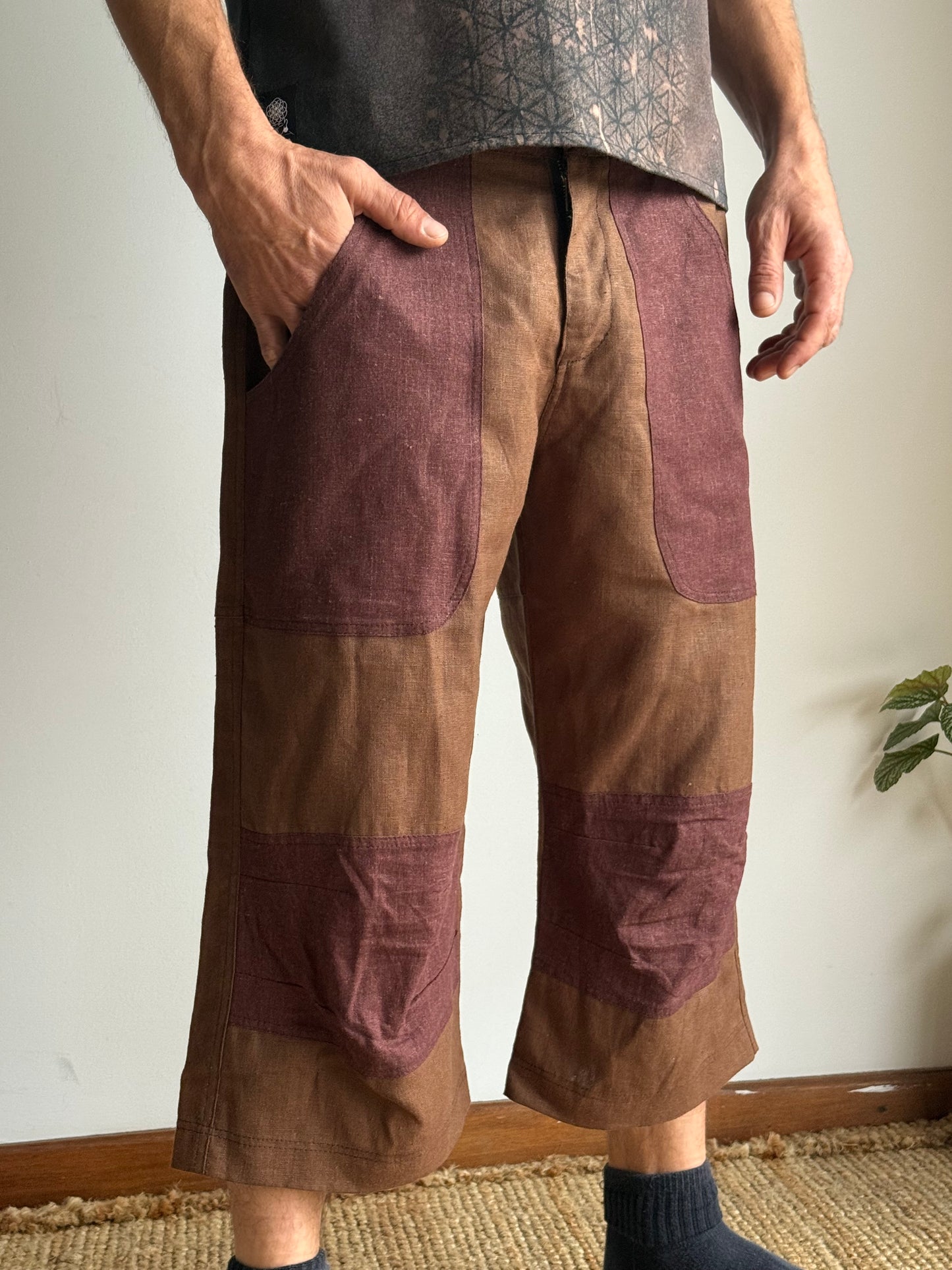 Men Short Pants | Brown & Wine | M