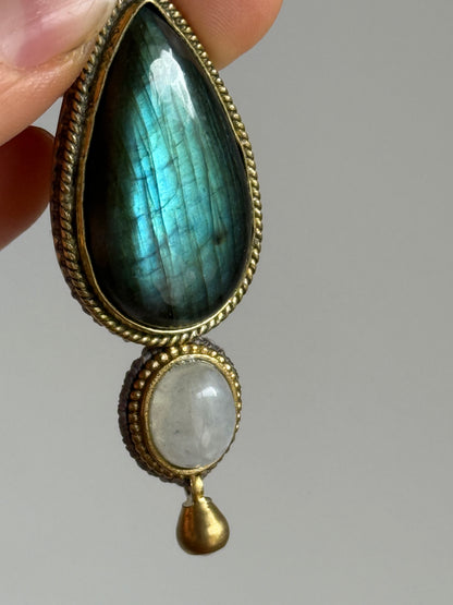 Labradorite & Moonstone Pendant | Inner Goddess Collection