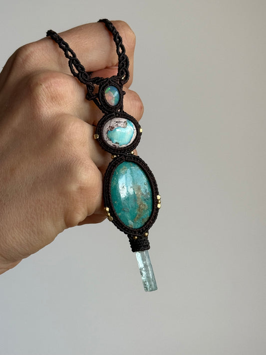 Opal, Turquoise & Aquamarine Pendant | Soul Collection
