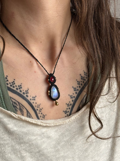 Garnet & Moonstone Pendant | Soul Collection