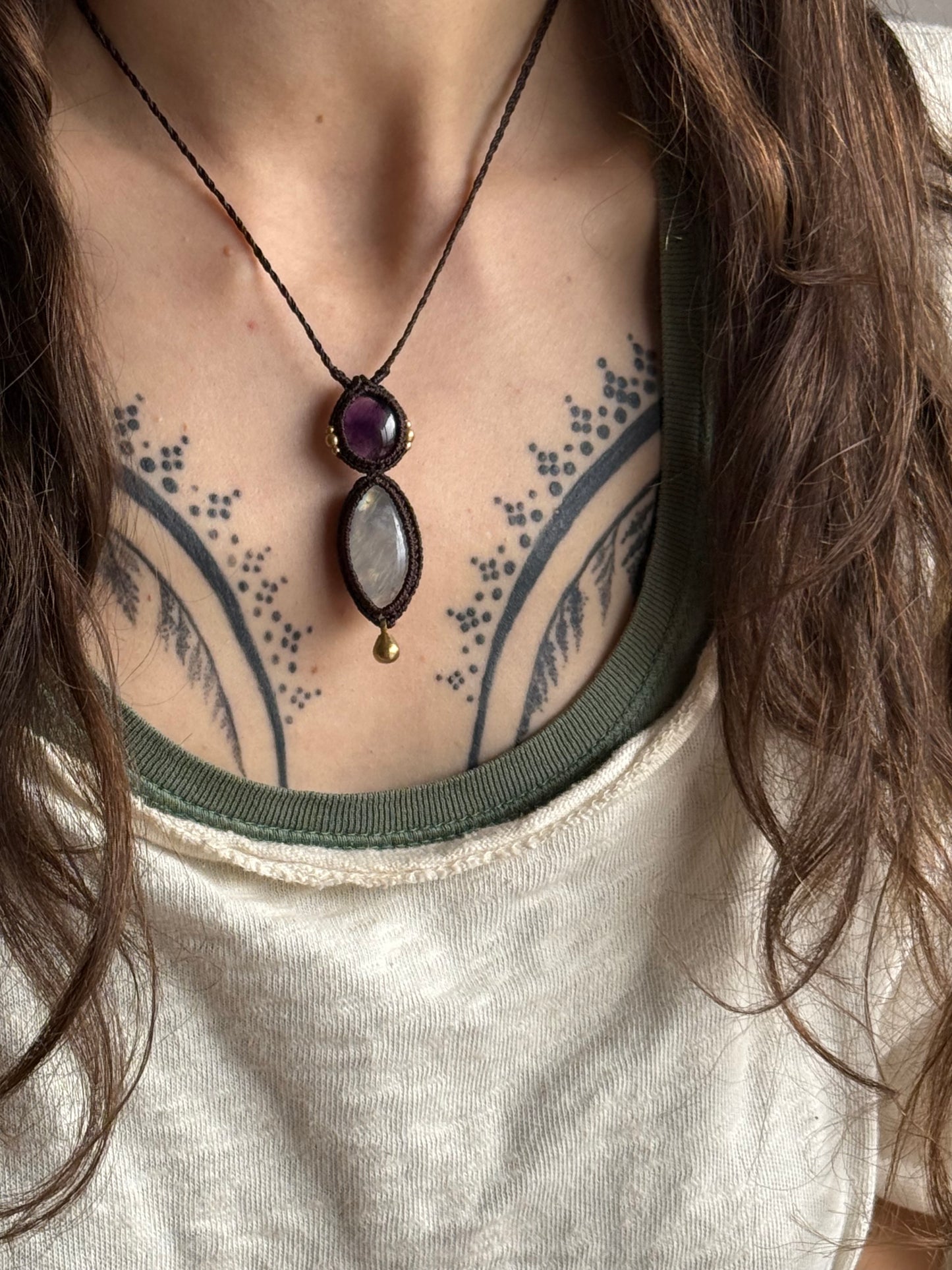 Amethyst & Moonstone Pendant | Soul Collection