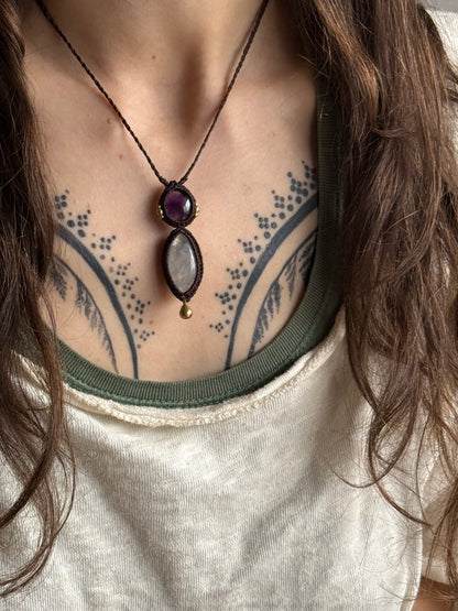 Amethyst & Moonstone Pendant | Soul Collection