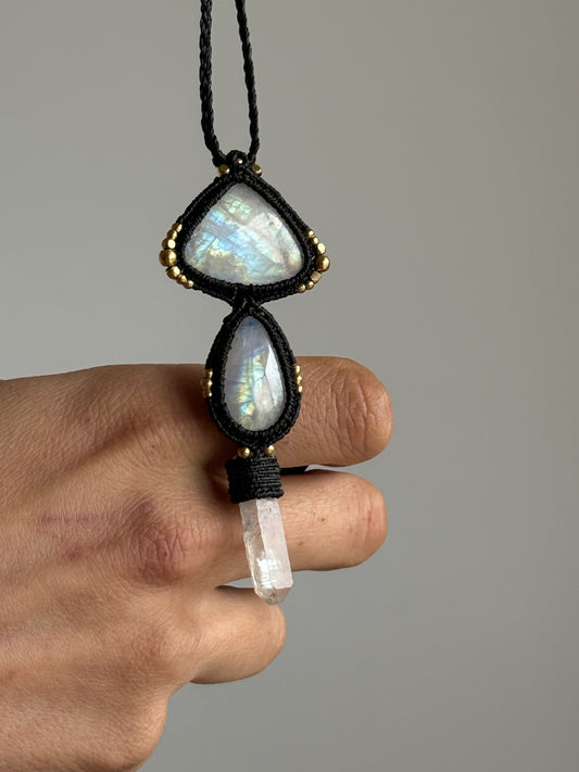 Moonstone & Quartz Pendant | Soul Collection