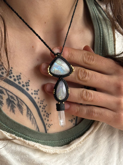 Moonstone & Quartz Pendant | Soul Collection