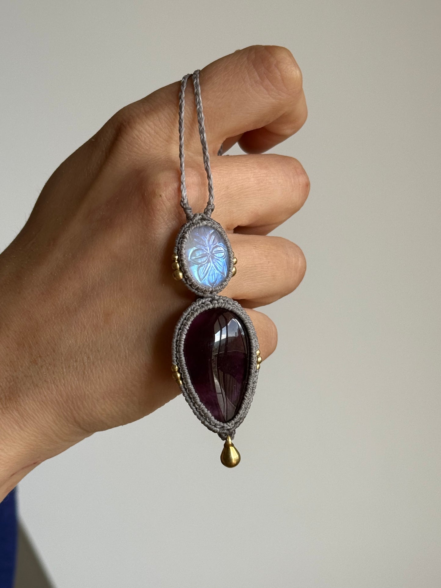 Moonstone & Amethyst Pendant | Soul Collection