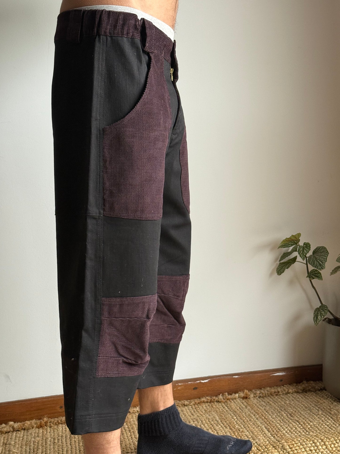 Men Short Pants | Black & Purple | M