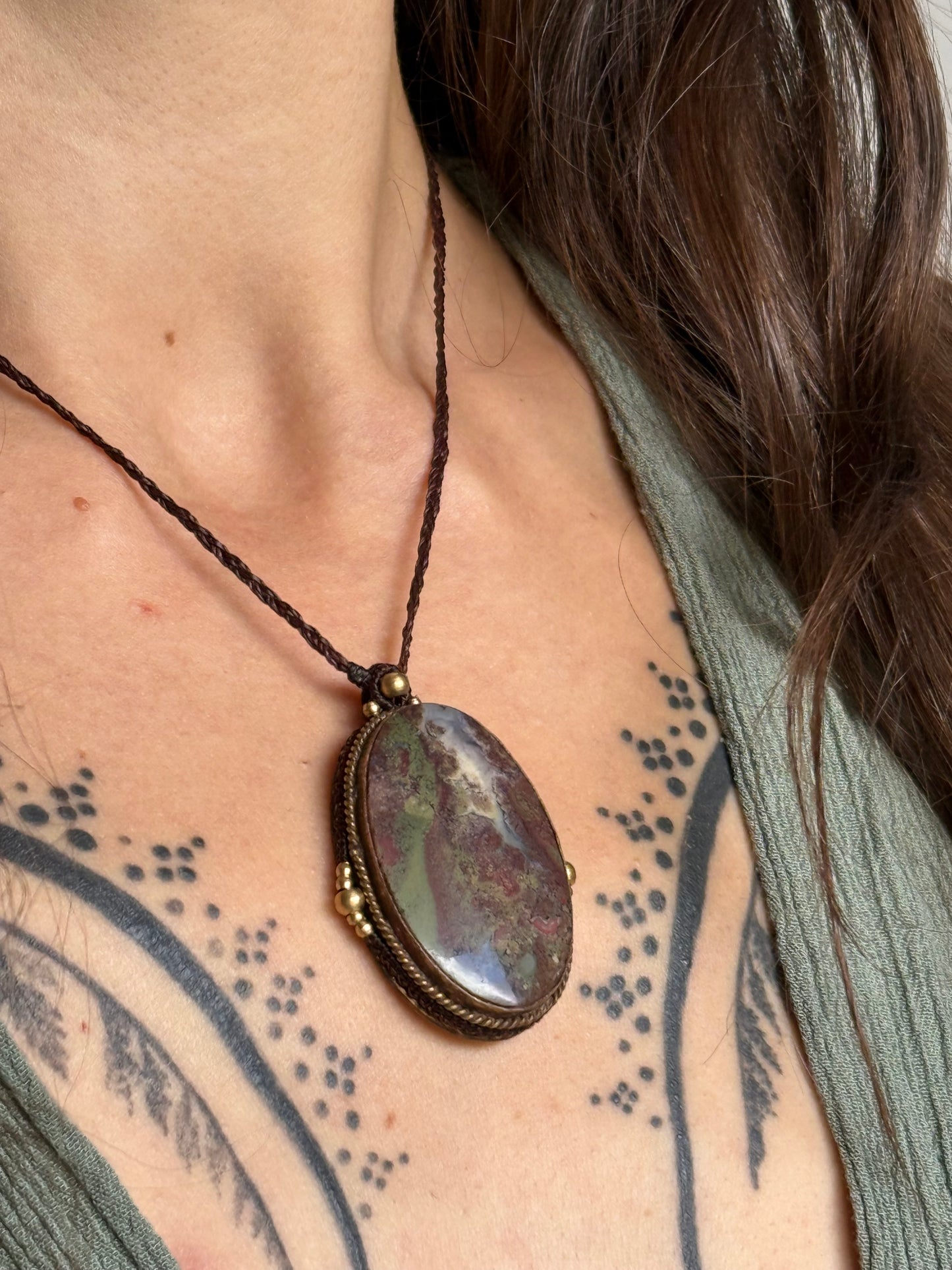 Moss Agate Pendant | Inner Goddess Collection
