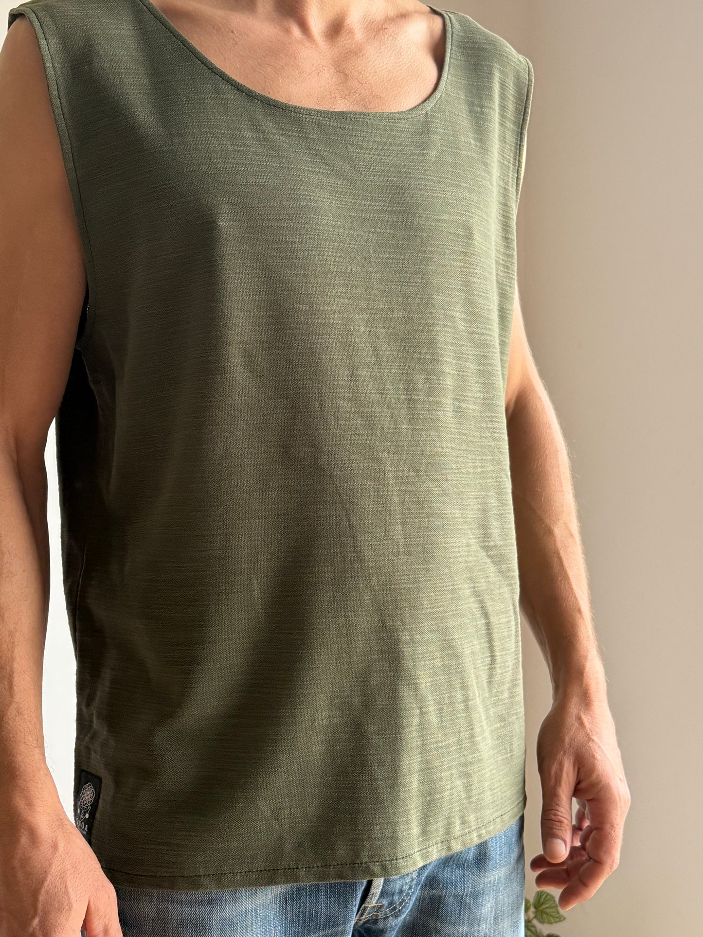Men Sleeveless Shirt | Green |