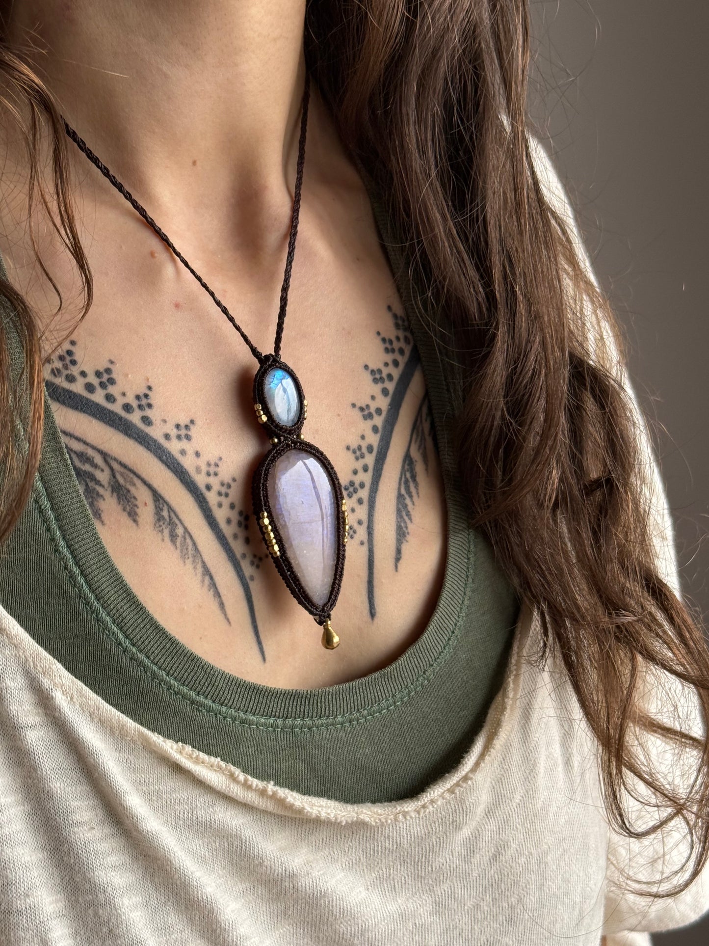 Moonstone & Belmorite Pendant | Soul Collection