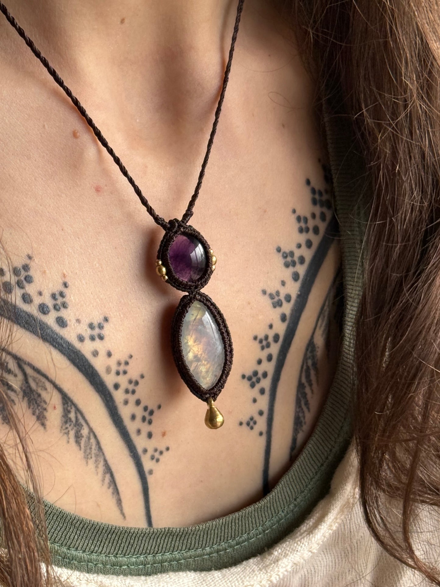 Amethyst & Moonstone Pendant | Soul Collection
