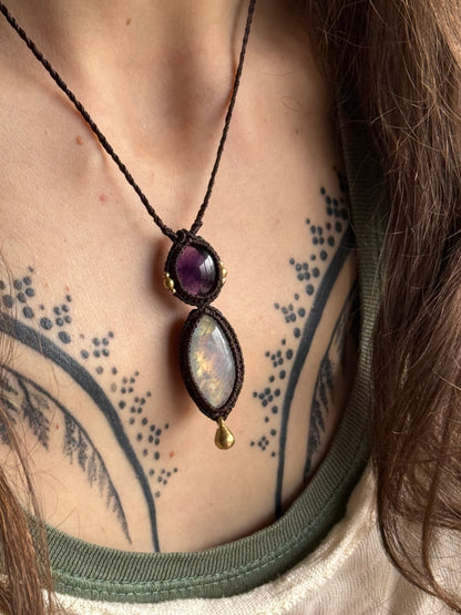 Amethyst & Moonstone Pendant | Soul Collection