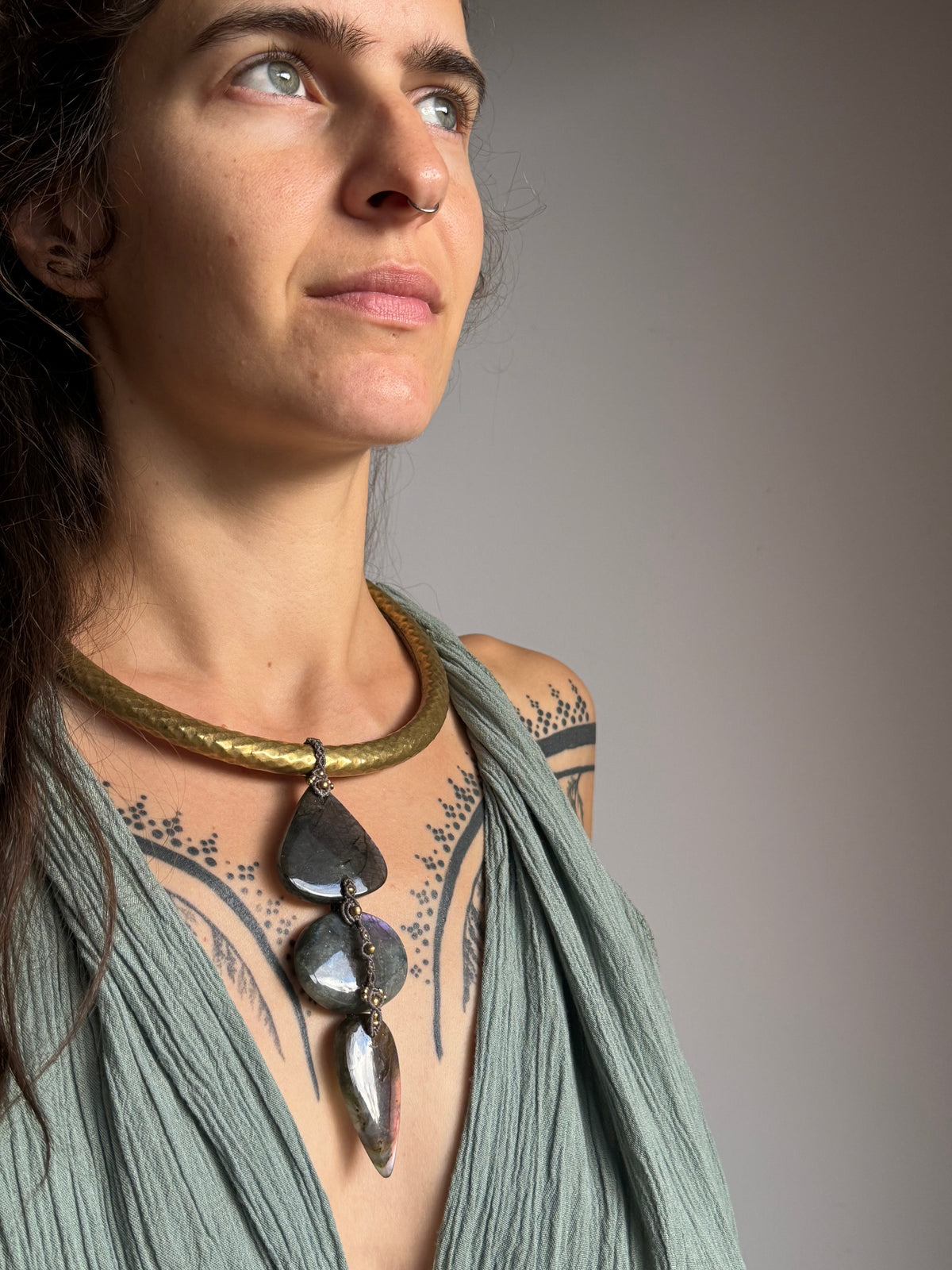 Purple Labradorite Statement Necklace | Inner Goddess Collection