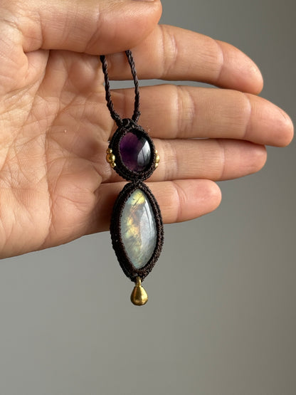 Amethyst & Moonstone Pendant | Soul Collection
